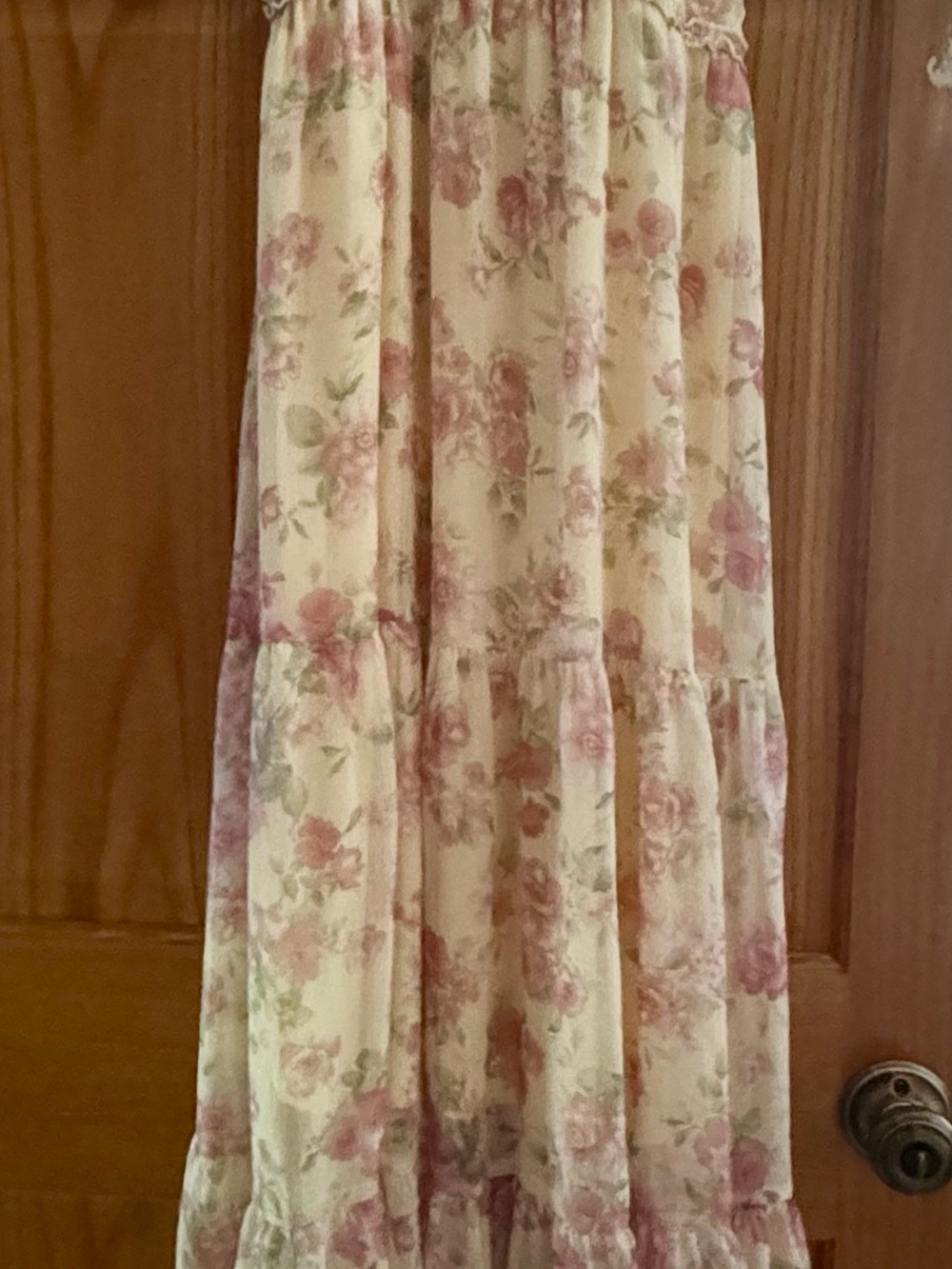 Altar'd State Cream Maxi Dress with Pink Floral Print